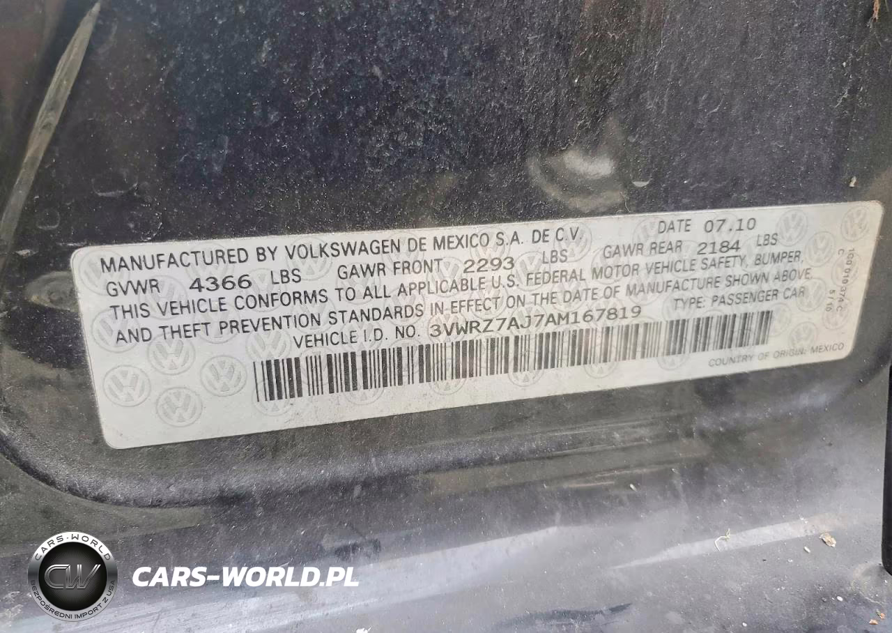 2010 Volkswagen Jetta Se VIN:3VWRZ7AJ7AM167819 - 12