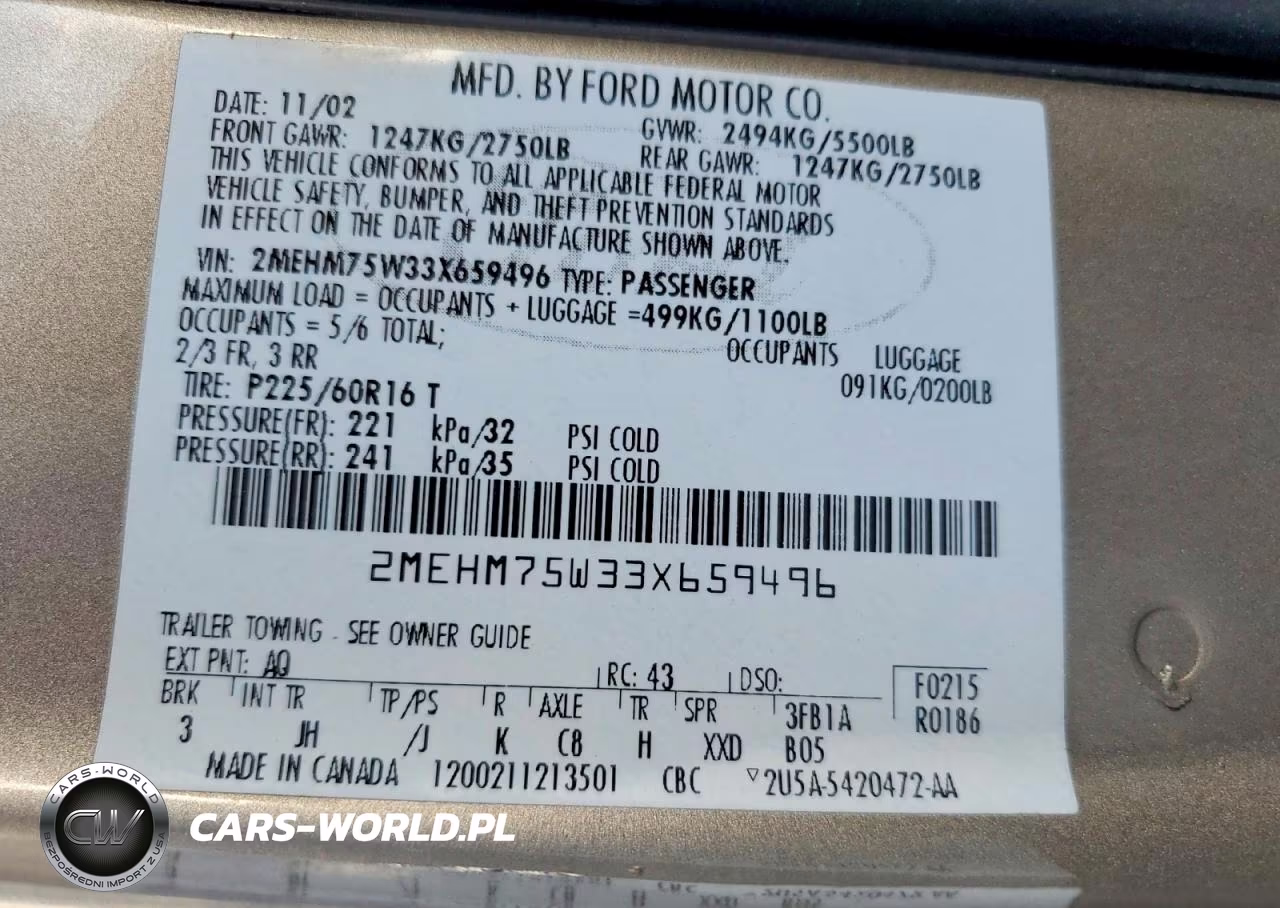 2003 Mercury Grand Marquis Ls VIN:2MEHM75W33X659496 - 12