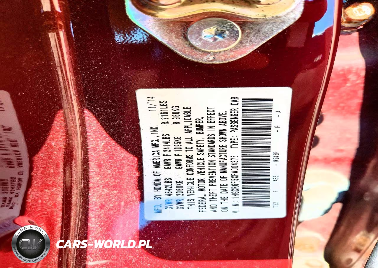 2015 Honda Accord Hybrid Exl VIN:1HGCR6F5XFA004375 - 12