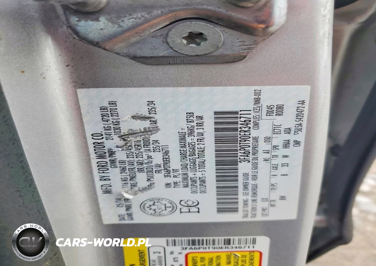 2014 Ford Fusion Se VIN:3FA6P0T90ER346711 - 12