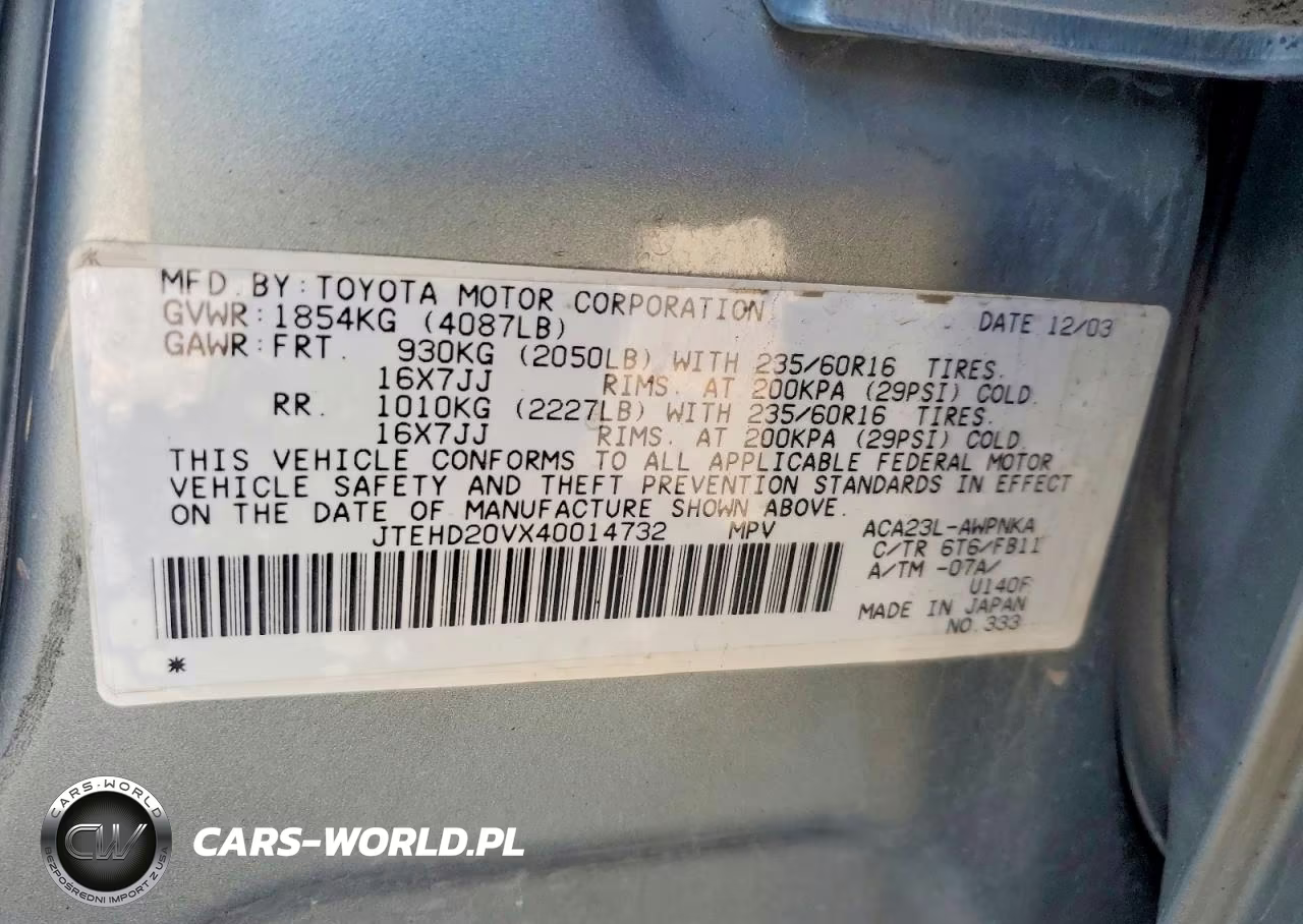 2004 Toyota Rav4 Base VIN:JTEHD20VX40014732 - 13