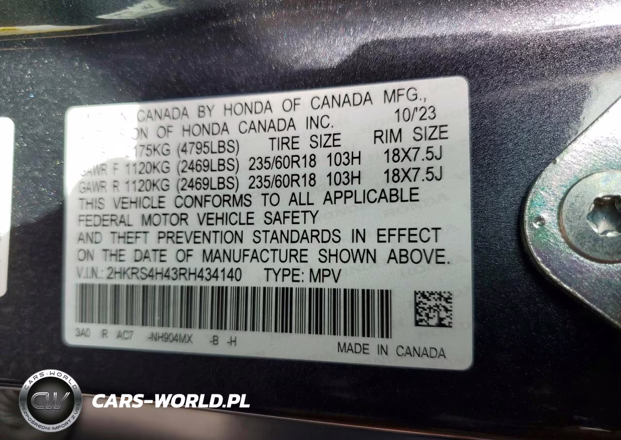 2024 Honda Cr-V Ex Awd VIN:2HKRS4H43RH434140 - 13