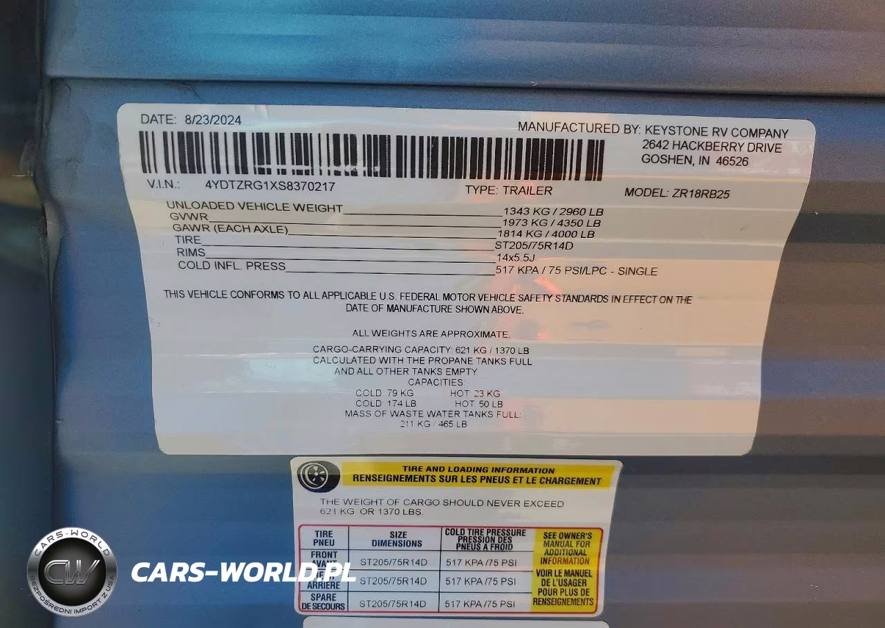 2025 Keystone Rv Trailers VIN:4YDTZRG1XS8370217 - 10
