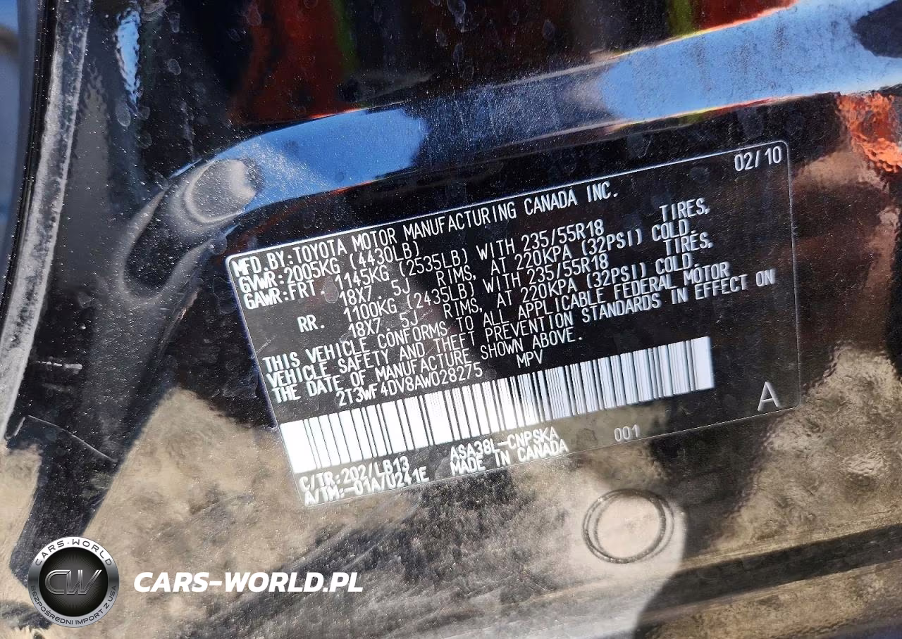 2010 Toyota Rav4 Sport VIN:2T3WF4DV8AW028275 - 13