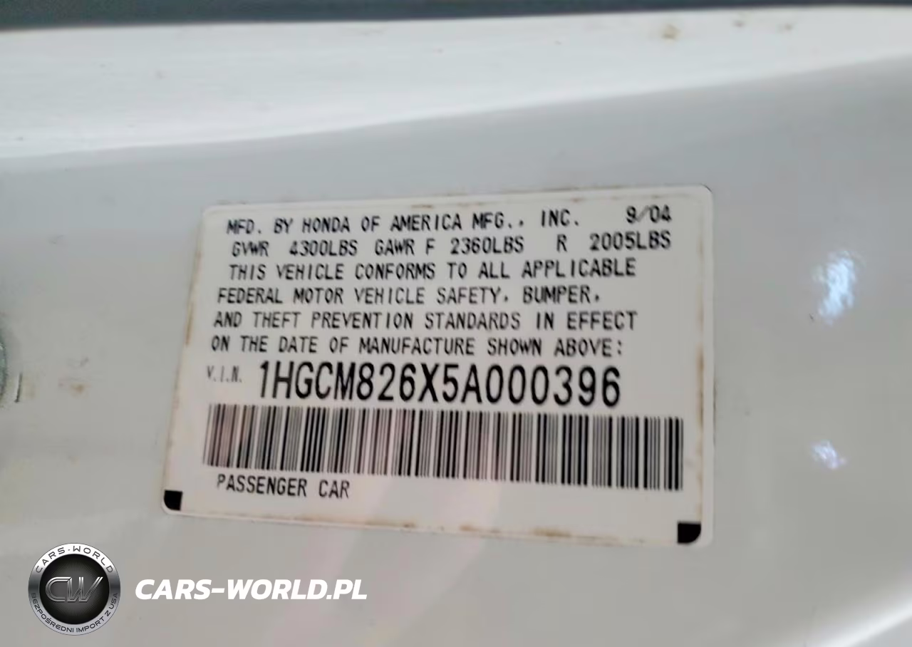 2005 Honda Accord Ex VIN:1HGCM826X5A000396 - 12