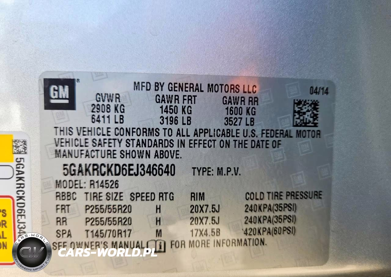 2014 Buick Enclave VIN:5GAKRCKD6EJ346640 - 13