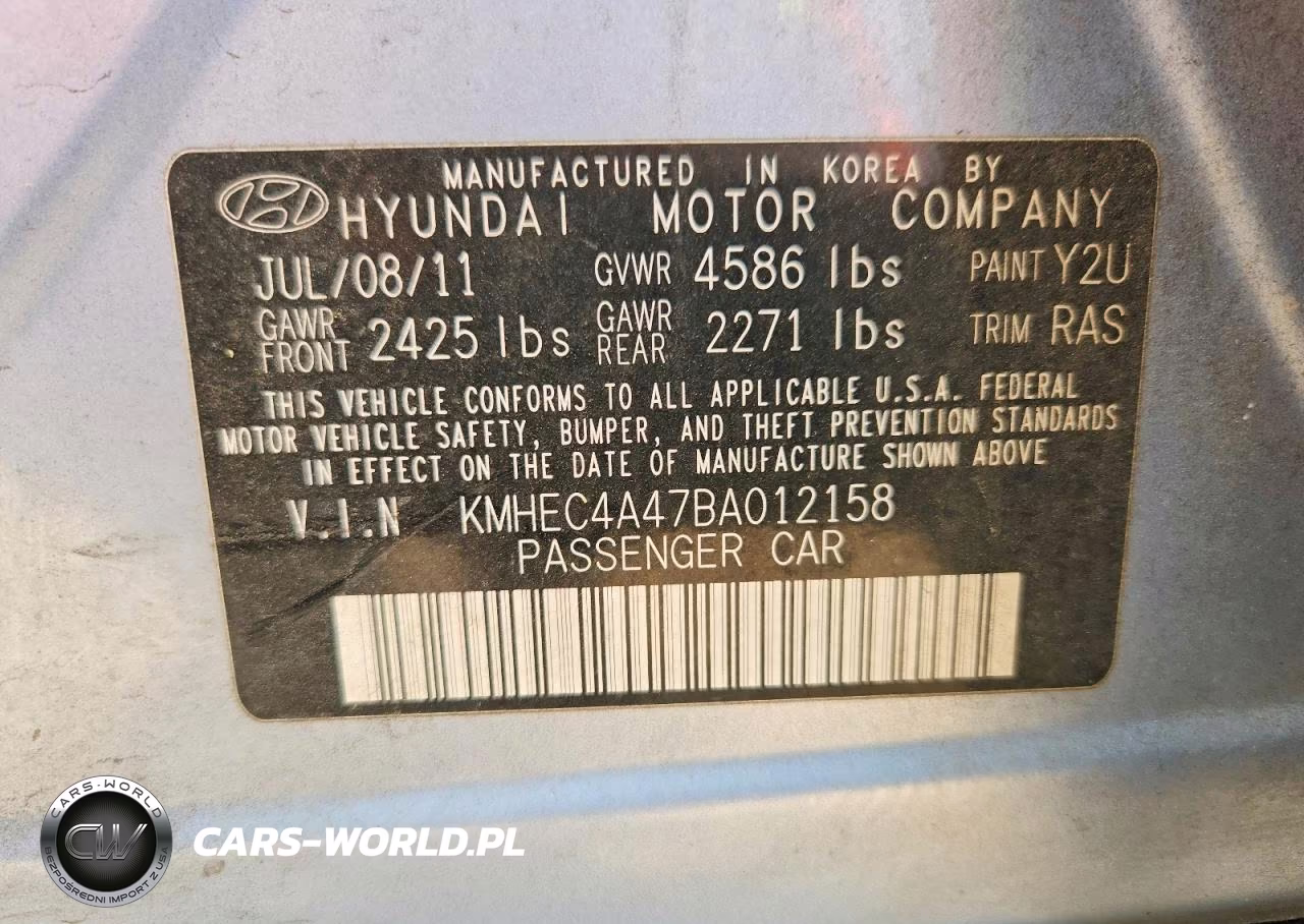 2011 Hyundai Sonata Hybrid VIN:KMHEC4A47BA012158 - 12