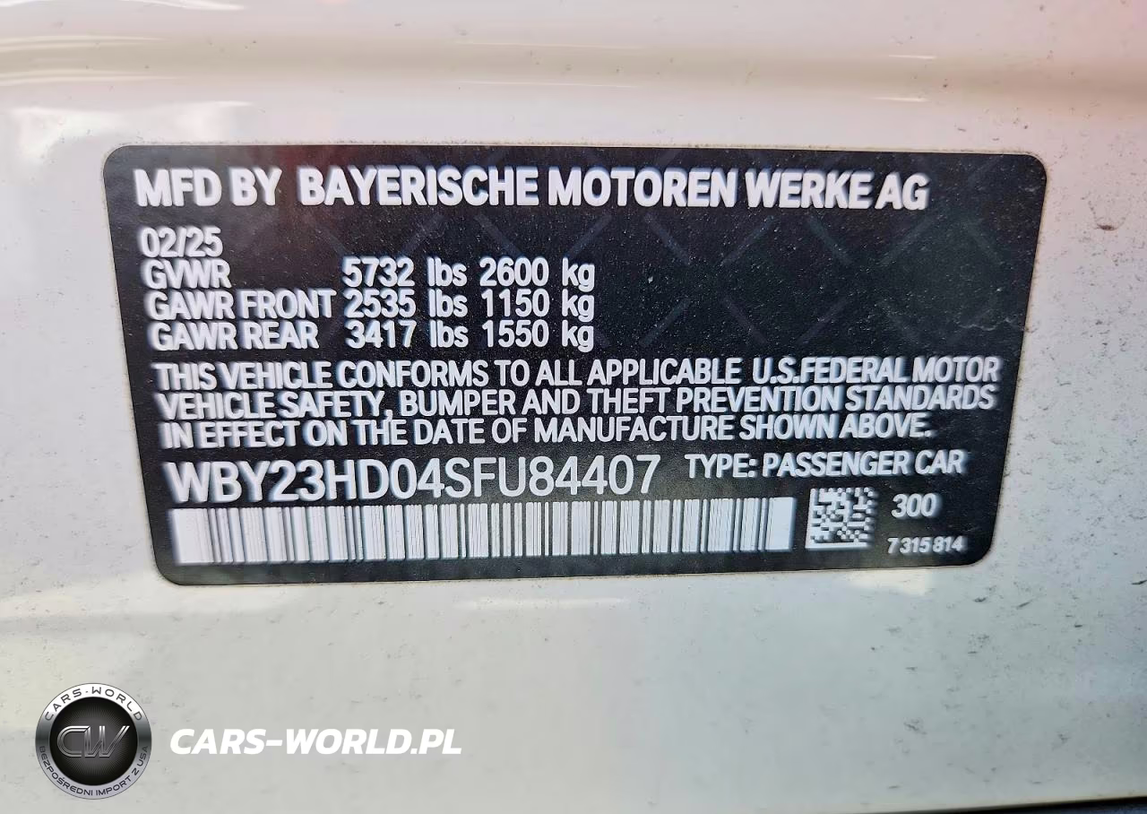 2025 BMW I4 Edrive 40 VIN:WBY23HD04SFU84407 - 12