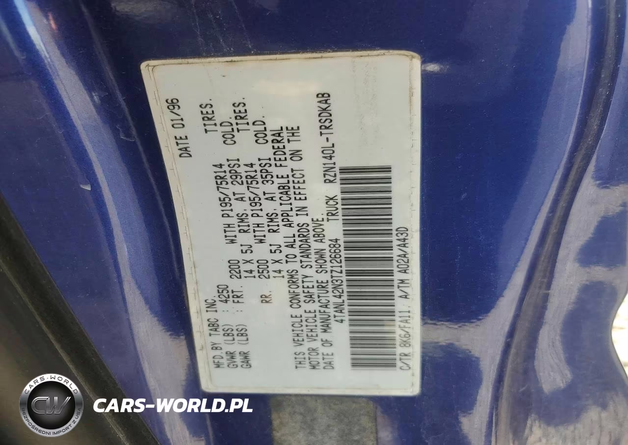 1996 Toyota Tacoma Base VIN:4TANL42N3TZ126684 - 12