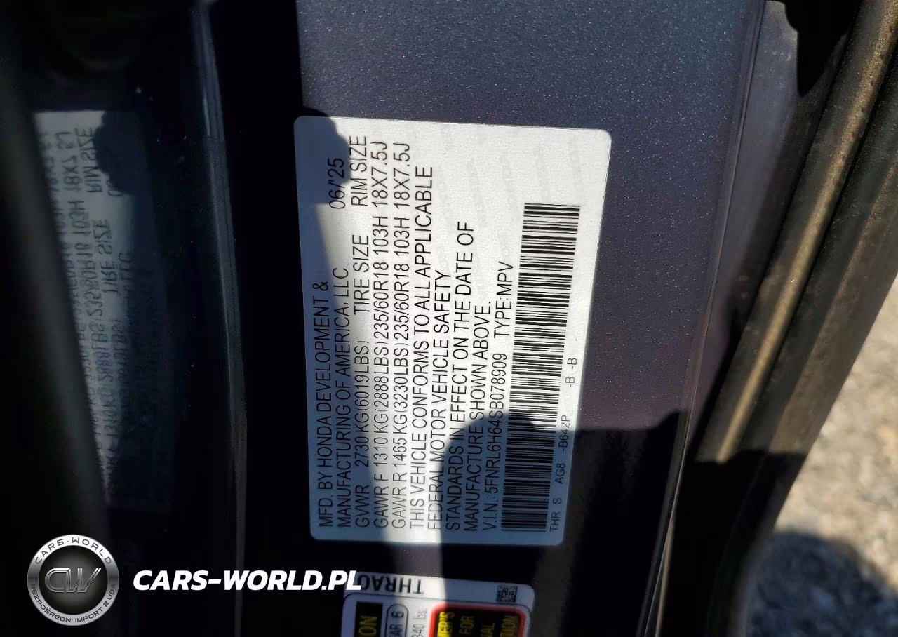 2025 Honda Odyssey Exl VIN:5FNRL6H64SB078909 - 14