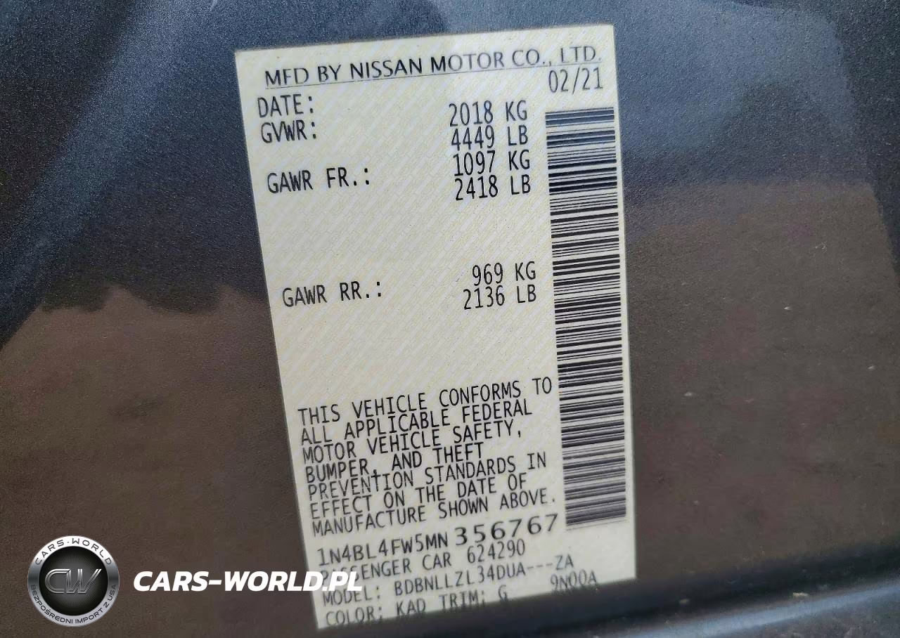 2021 Nissan Altima Platinum VIN:1N4BL4FW5MN356767 - 12