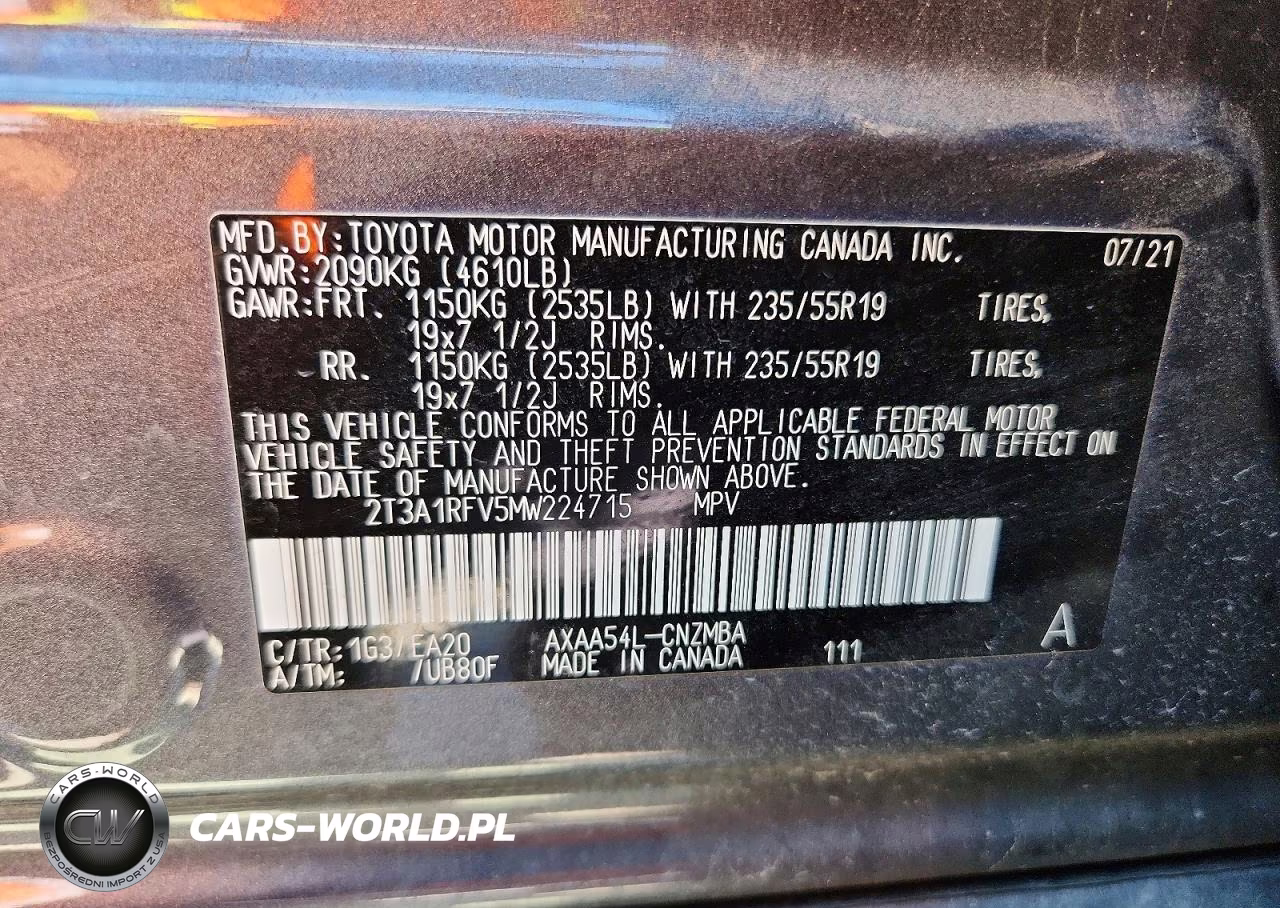 2021 Toyota Rav4 Xle Premium VIN:2T3A1RFV5MW224715 - 13