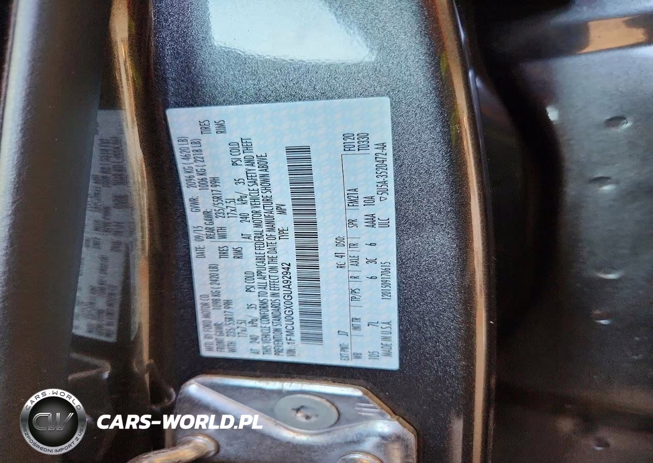 2016 Ford Escape Se VIN:1FMCU0GX0GUA92942 - 13