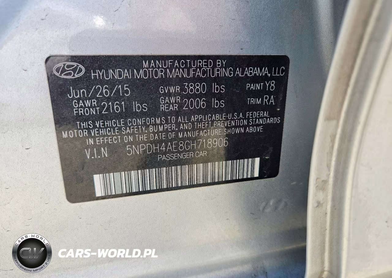 2016 Hyundai Elantra Se VIN:5NPDH4AE8GH718906 - 12