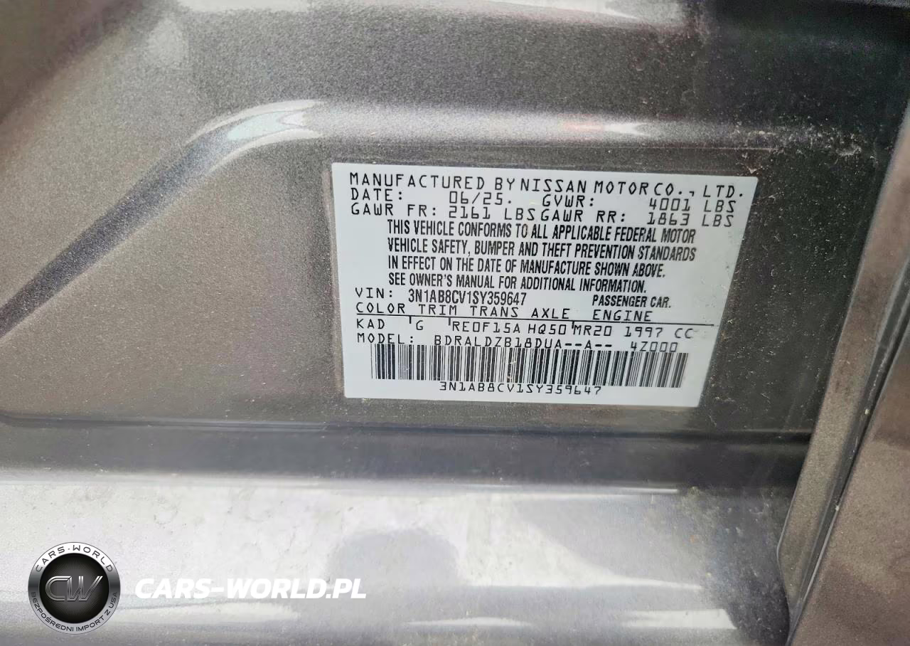 2025 Nissan Sentra Sv VIN:3N1AB8CV1SY359647 - 12