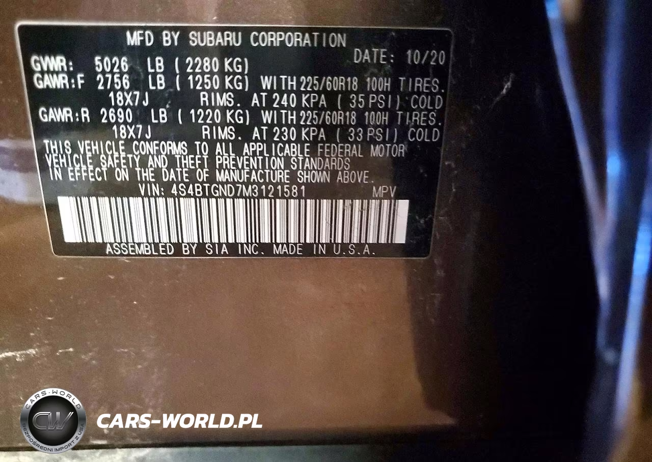 2021 Subaru Outback Limited Xt VIN:4S4BTGND7M3121581 - 14