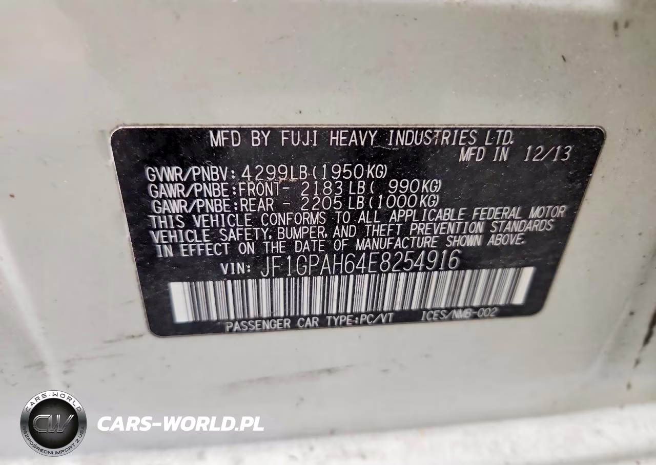 2014 Subaru Impreza Limited VIN:JF1GPAH64E8254916 - 12