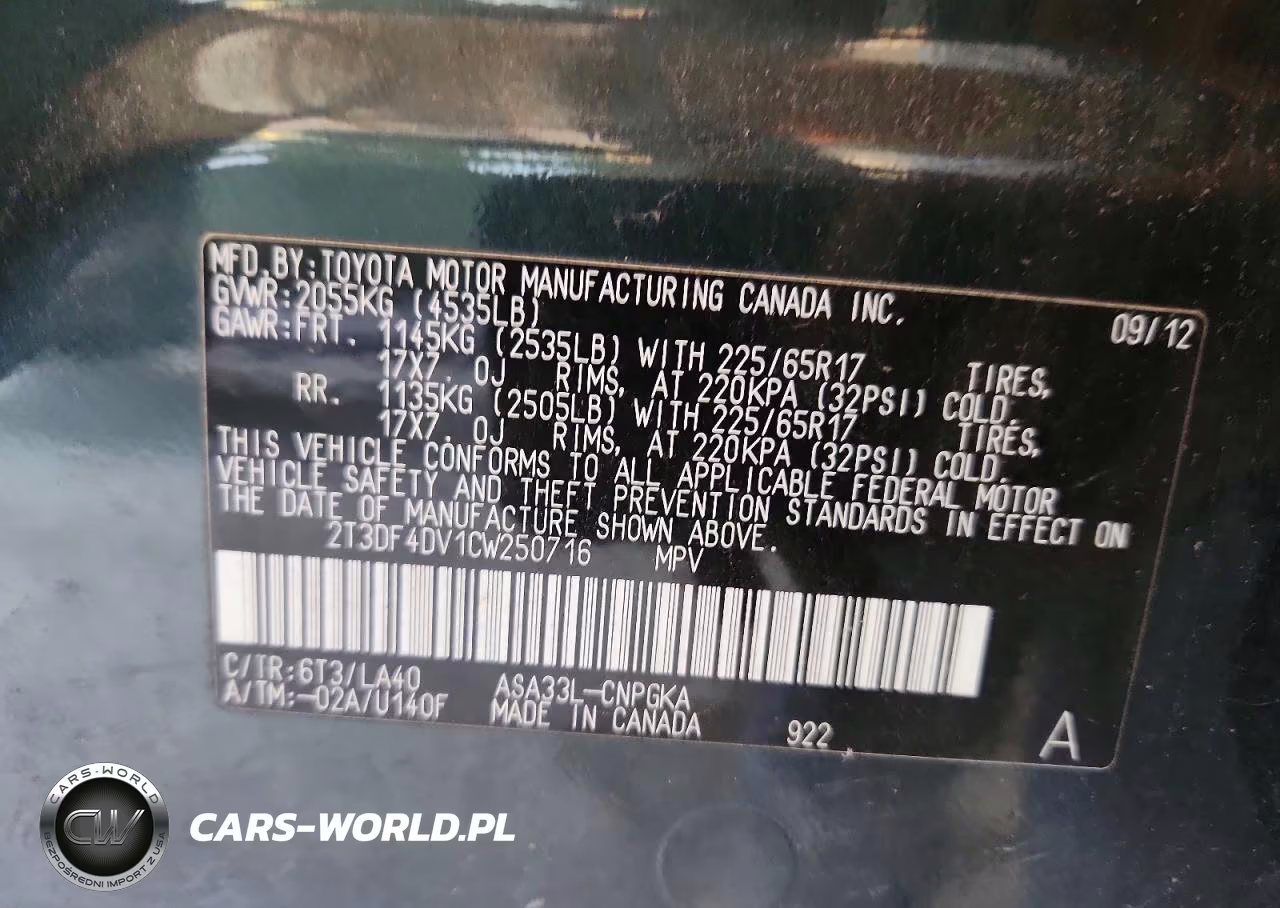 2012 Toyota Rav4 Limited VIN:2T3DF4DV1CW250716 - 13