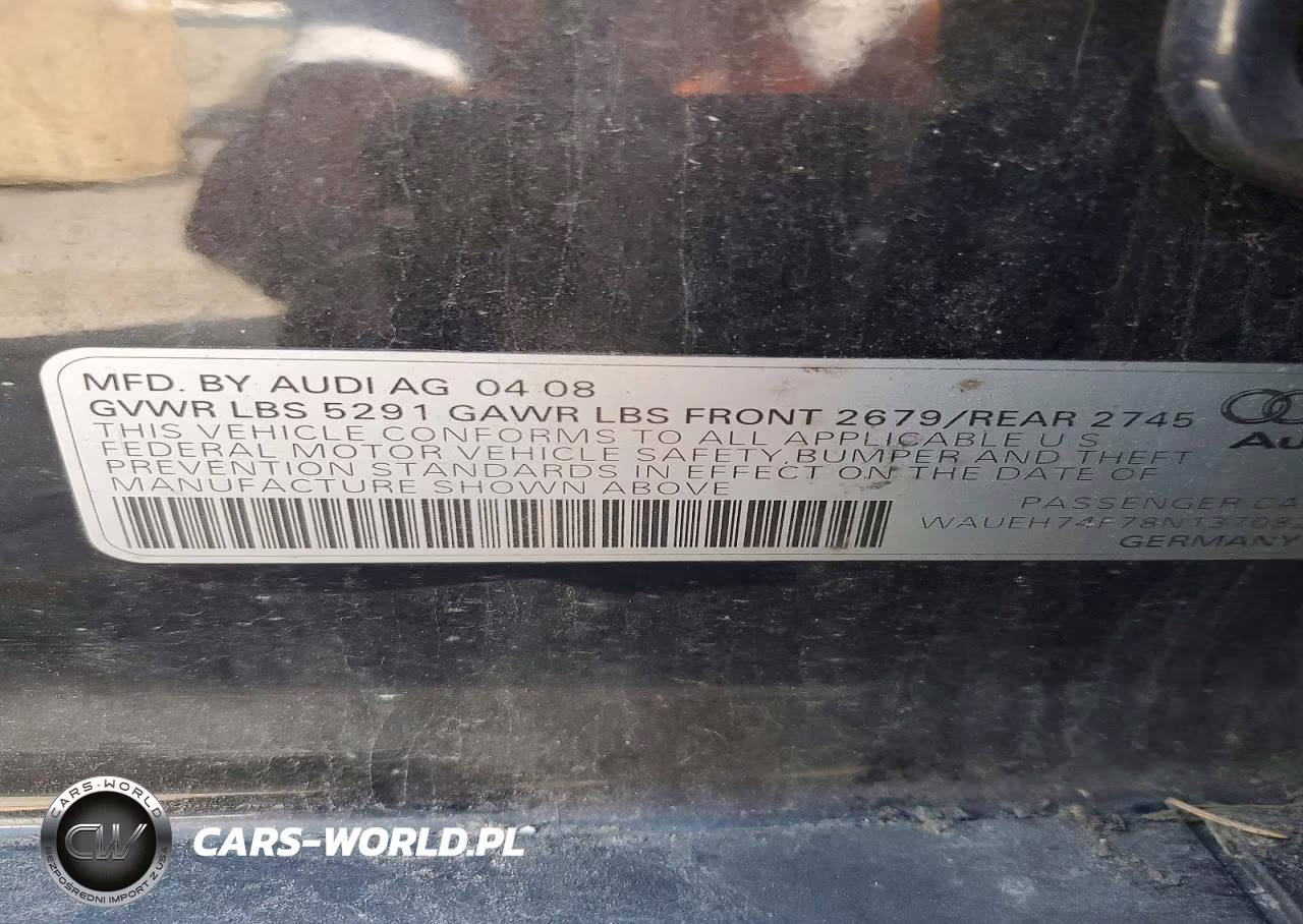 2008 Audi A6 S-Line 3.2 Quattro VIN:WAUEH74F78N137082 - 12