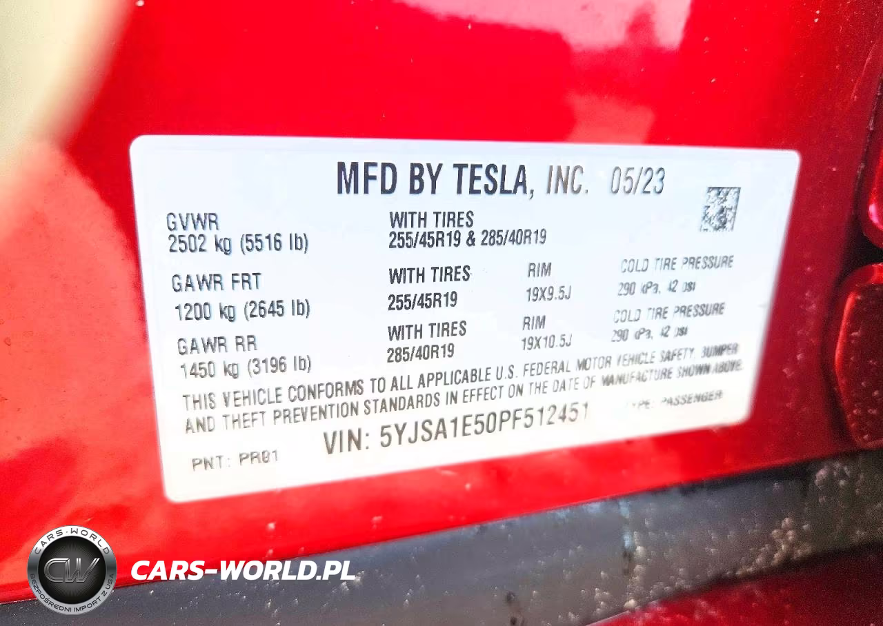 2023 Tesla Model S VIN:5YJSA1E50PF512451 - 13