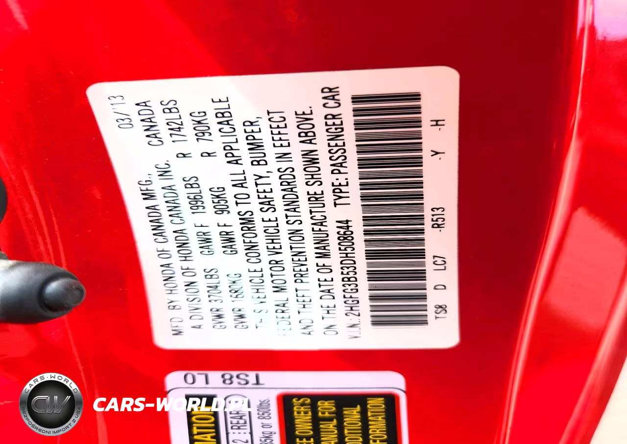 2013 Honda Civic Lx VIN:2HGFG3B53DH508644 - 12