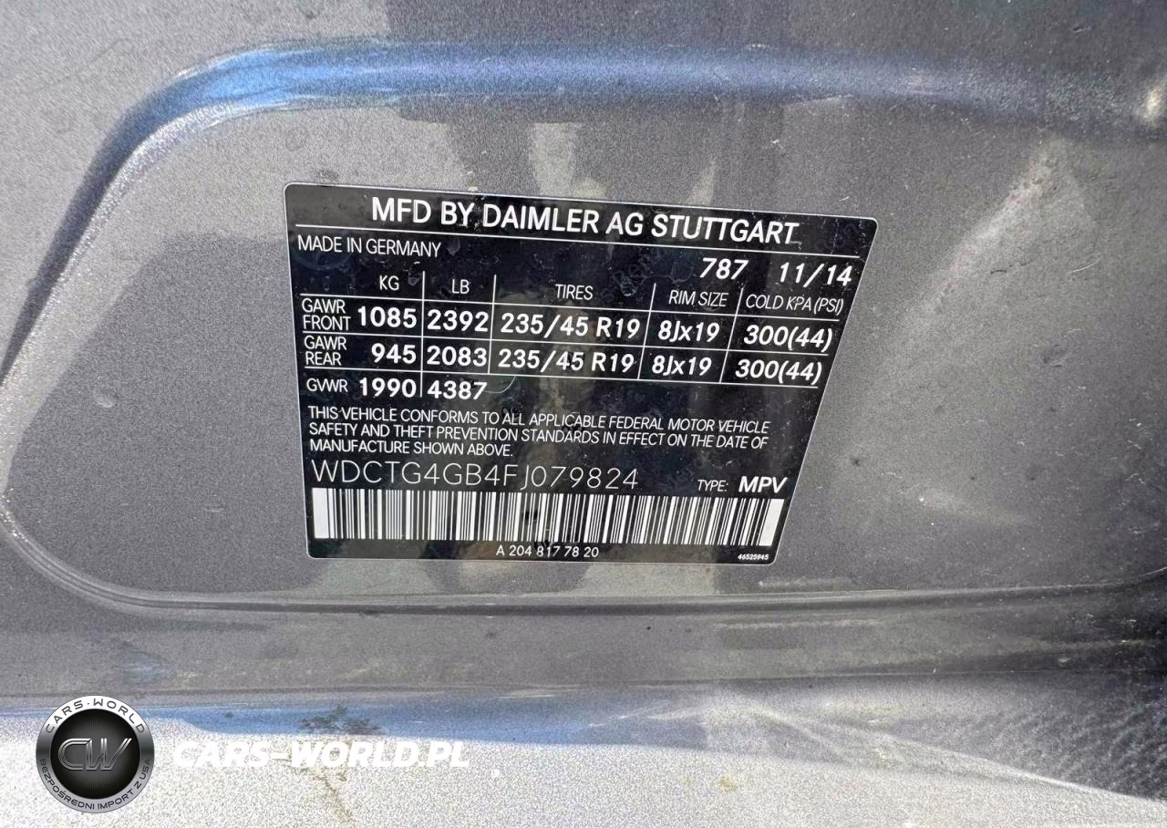 2015 Mercedes-Benz Gla 250 4Matic VIN:WDCTG4GB4FJ079824 - 12