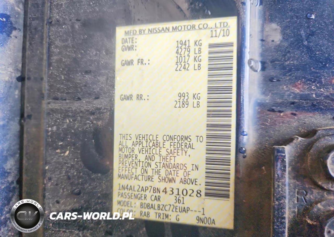 2011 Nissan Altima 2.5 VIN:1N4AL2AP7BN431028 - 12