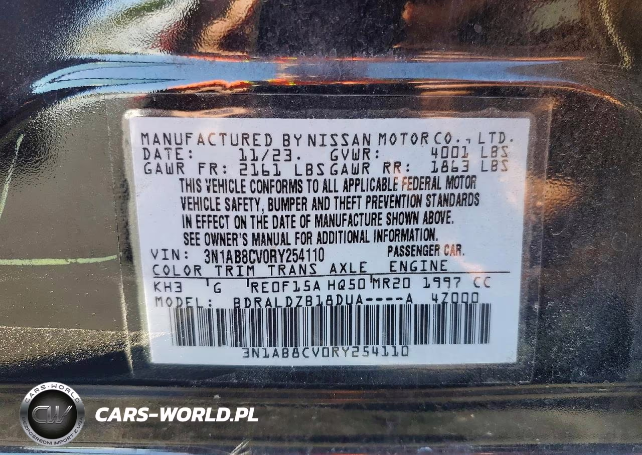 2024 Nissan Sentra Sv VIN:3N1AB8CV0RY254110 - 12