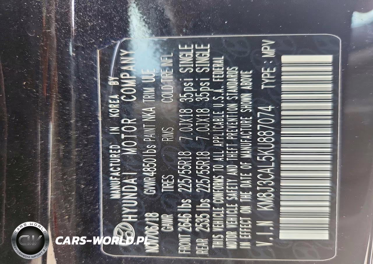 2019 Hyundai Tucson Ultimate VIN:KM8J3CAL5KU887074 - 14