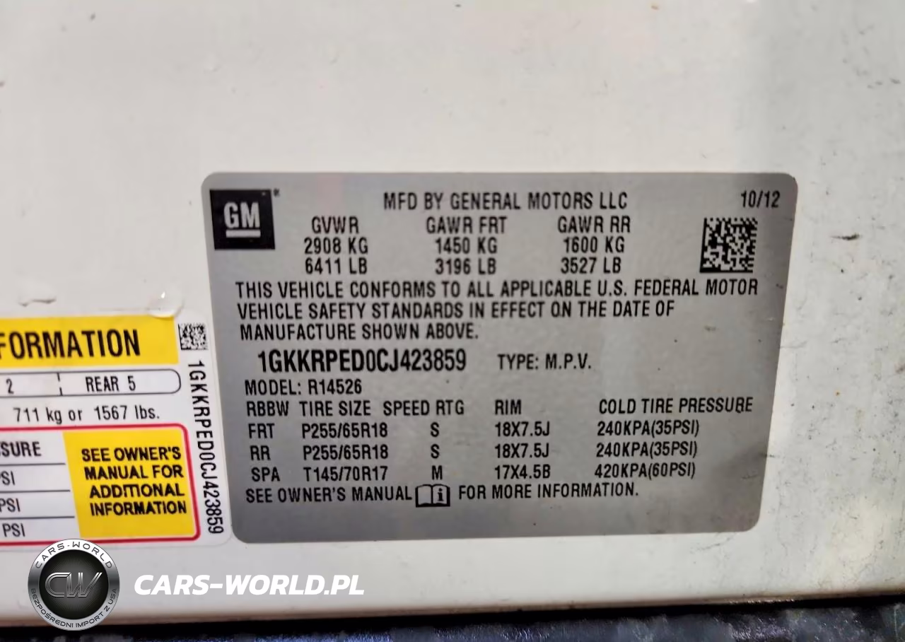 2012 GMC Acadia Sle VIN:1GKKRPED0CJ423859 - 13