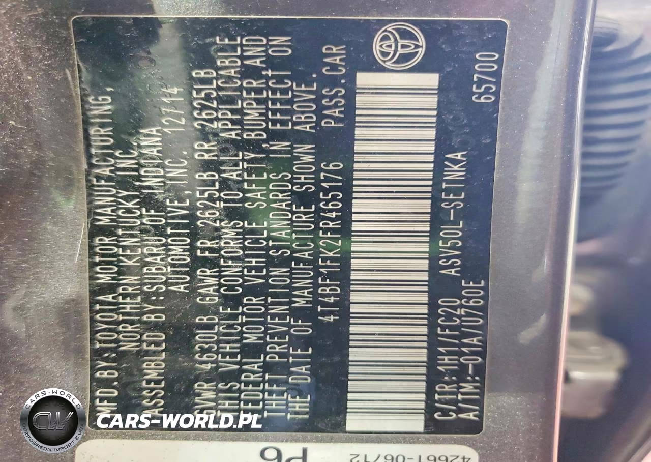 2015 Toyota Camry Le VIN:4T4BF1FK2FR465176 - 12