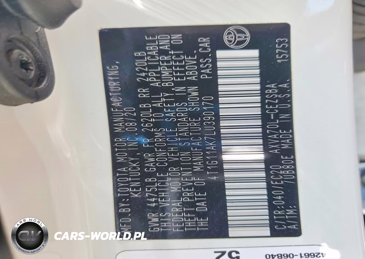 2020 Toyota Camry Se Nightshade VIN:4T1G11AK7LU390170 - 13