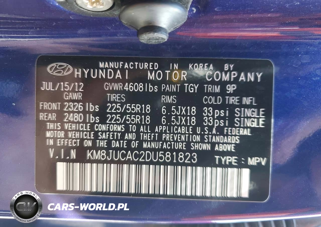 2013 Hyundai Tucson Limited VIN:KM8JUCAC2DU581823 - 13