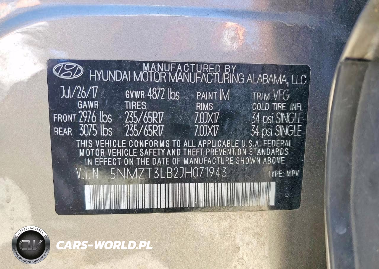 2018 Hyundai Santa Fe Sport 2.4L VIN:5NMZT3LB2JH071943 - 13