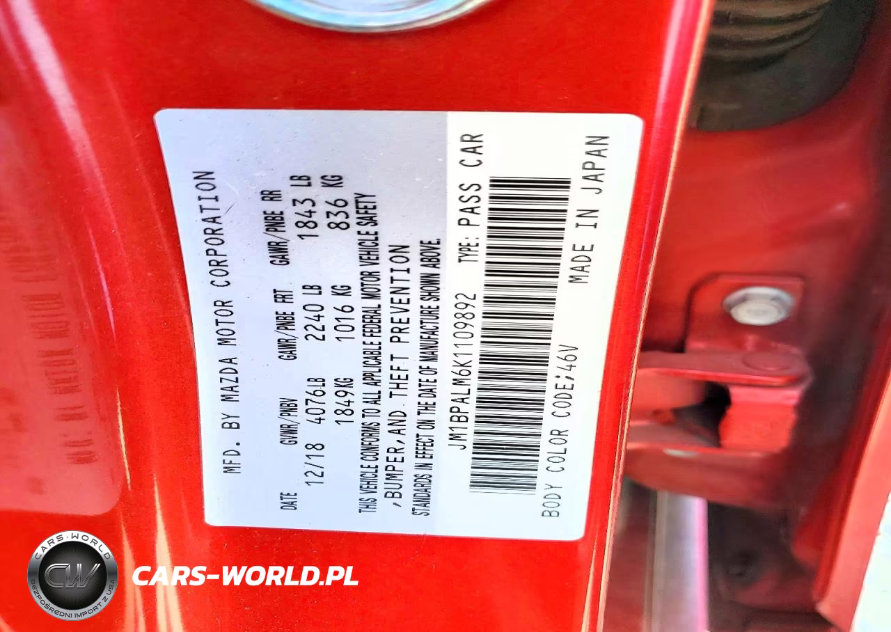 2019 Mazda 3 Preferred Plus VIN:JM1BPALM6K1109892 - 13