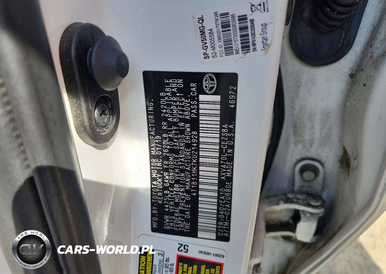 2019 Toyota Camry Se VIN:4T1B11HK7KU214928 - 12