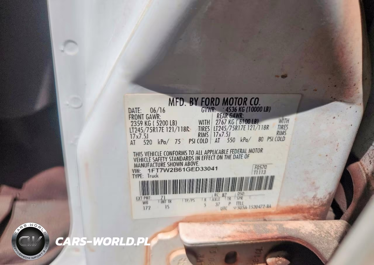 2016 Ford F250 Super Duty VIN:1FT7W2B61GED33041 - 13