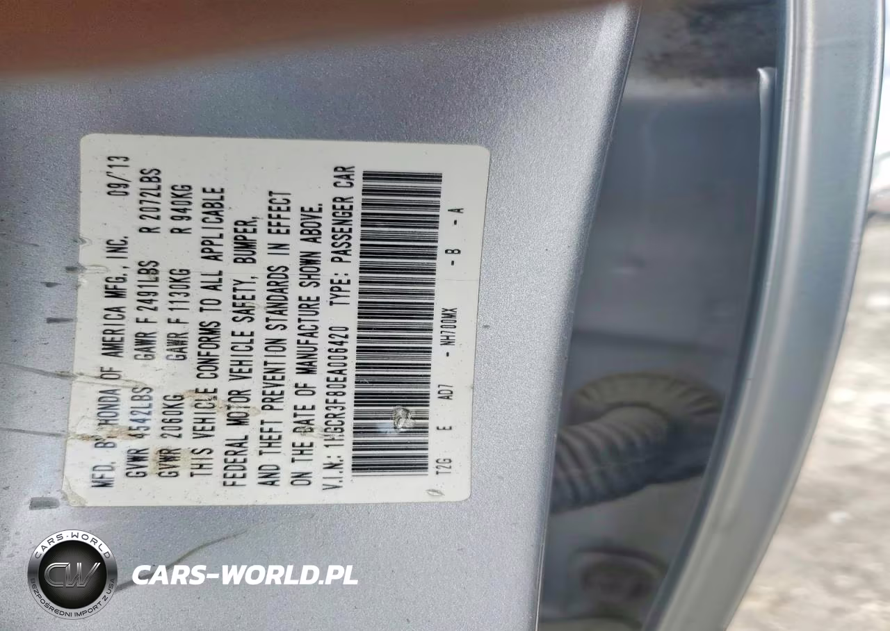 2014 Honda Accord Exl VIN:1HGCR3F80EA006420 - 12