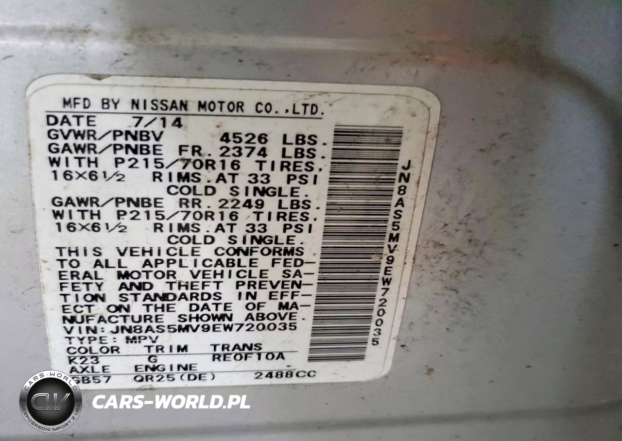 2014 Nissan Rogue Select S VIN:JN8AS5MV9EW720035 - 14