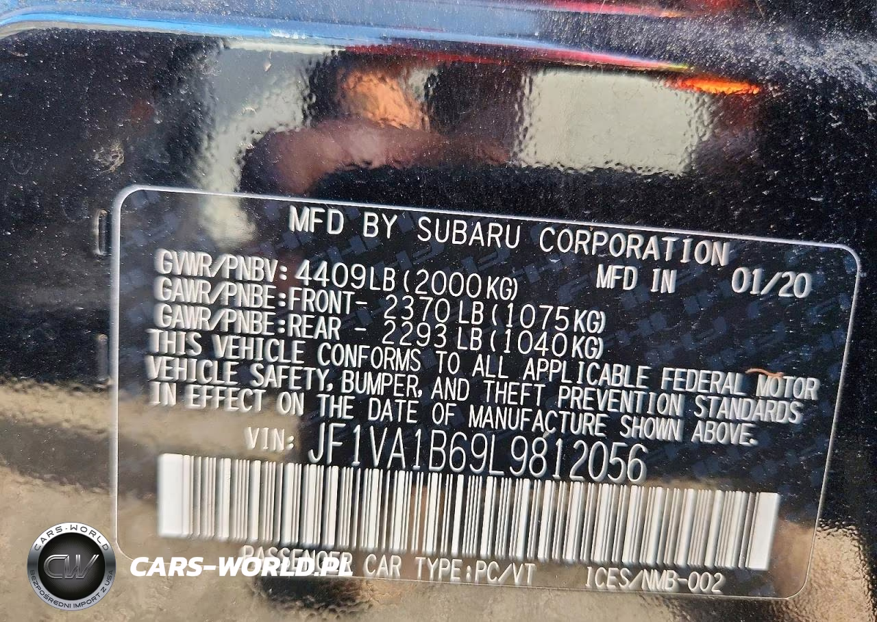 2020 Subaru Wrx Premium VIN:JF1VA1B69L9812056 - 12