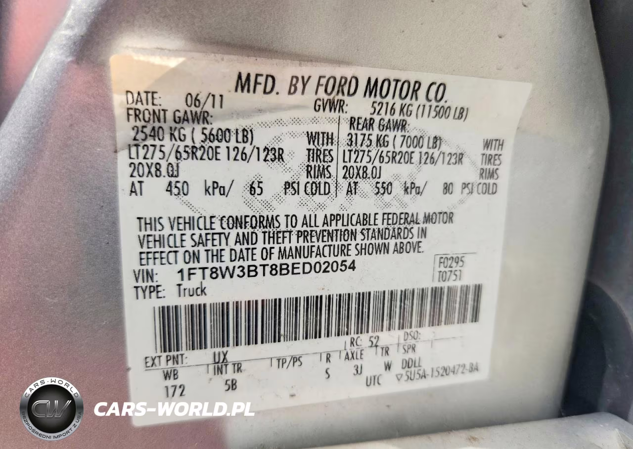 2011 Ford F350 Super Duty VIN:1FT8W3BT8BED02054 - 12