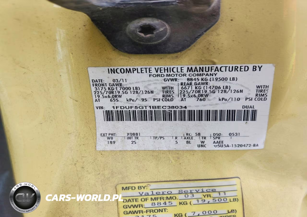 2011 Ford F550 Super Duty VIN:1FDUF5GT1BEC38034 - 10