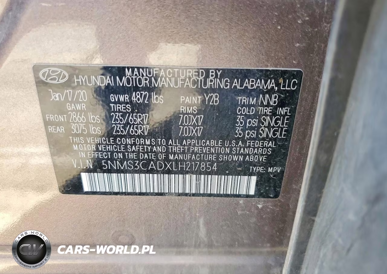 2020 Hyundai Santa Fe Sel VIN:5NMS3CADXLH217854 - 13