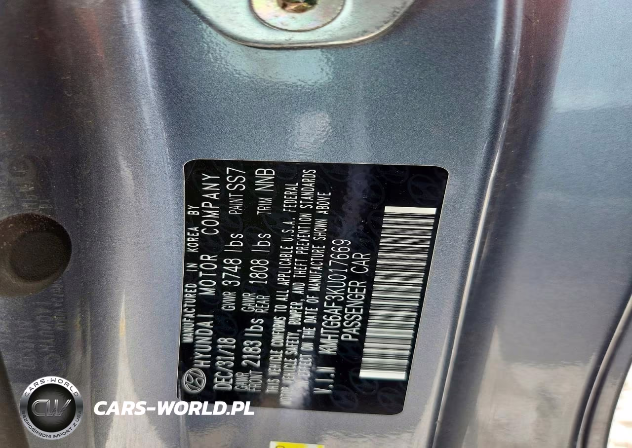 2019 Hyundai Veloster 2.0L VIN:KMHTG6AF3KU017669 - 12