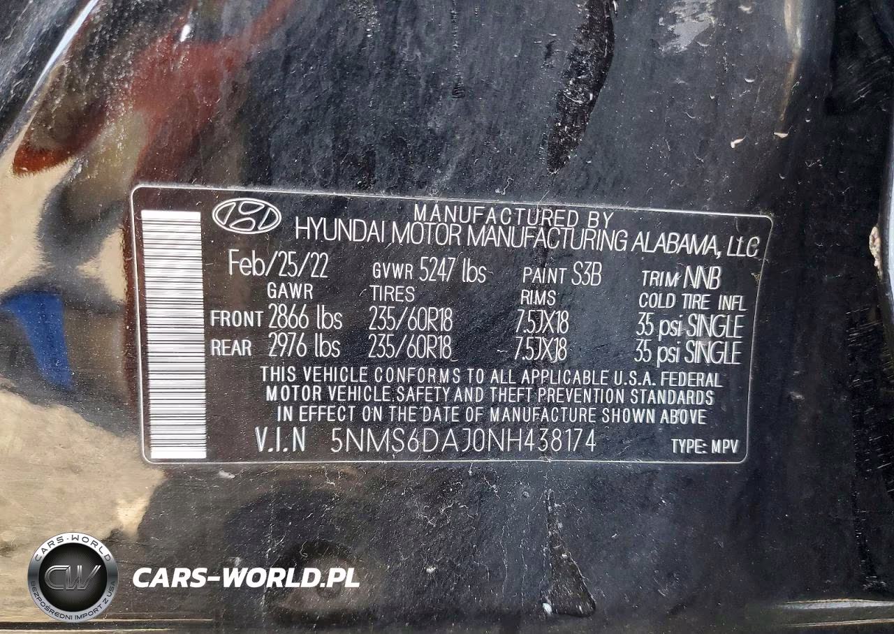 2022 Hyundai Santa Fe Xrt VIN:5NMS6DAJ0NH438174 - 12