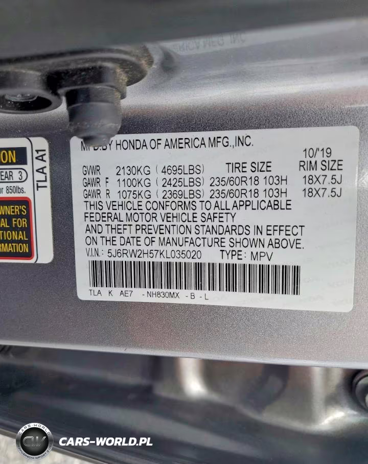 2019 Honda Cr-V Ex VIN:5J6RW2H57KL035020 - 13