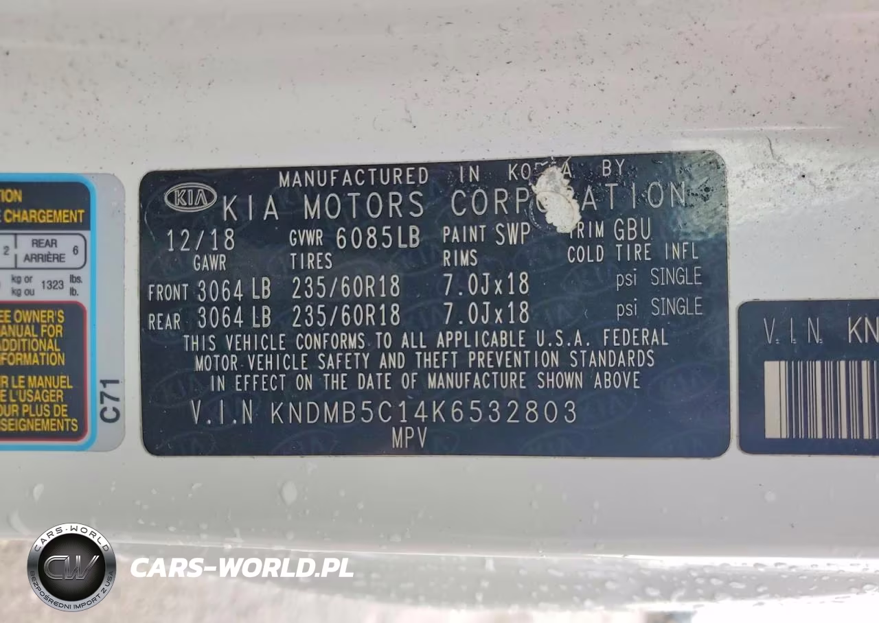 2019 Kia Sedona Ex VIN:KNDMB5C14K6532803 - 13