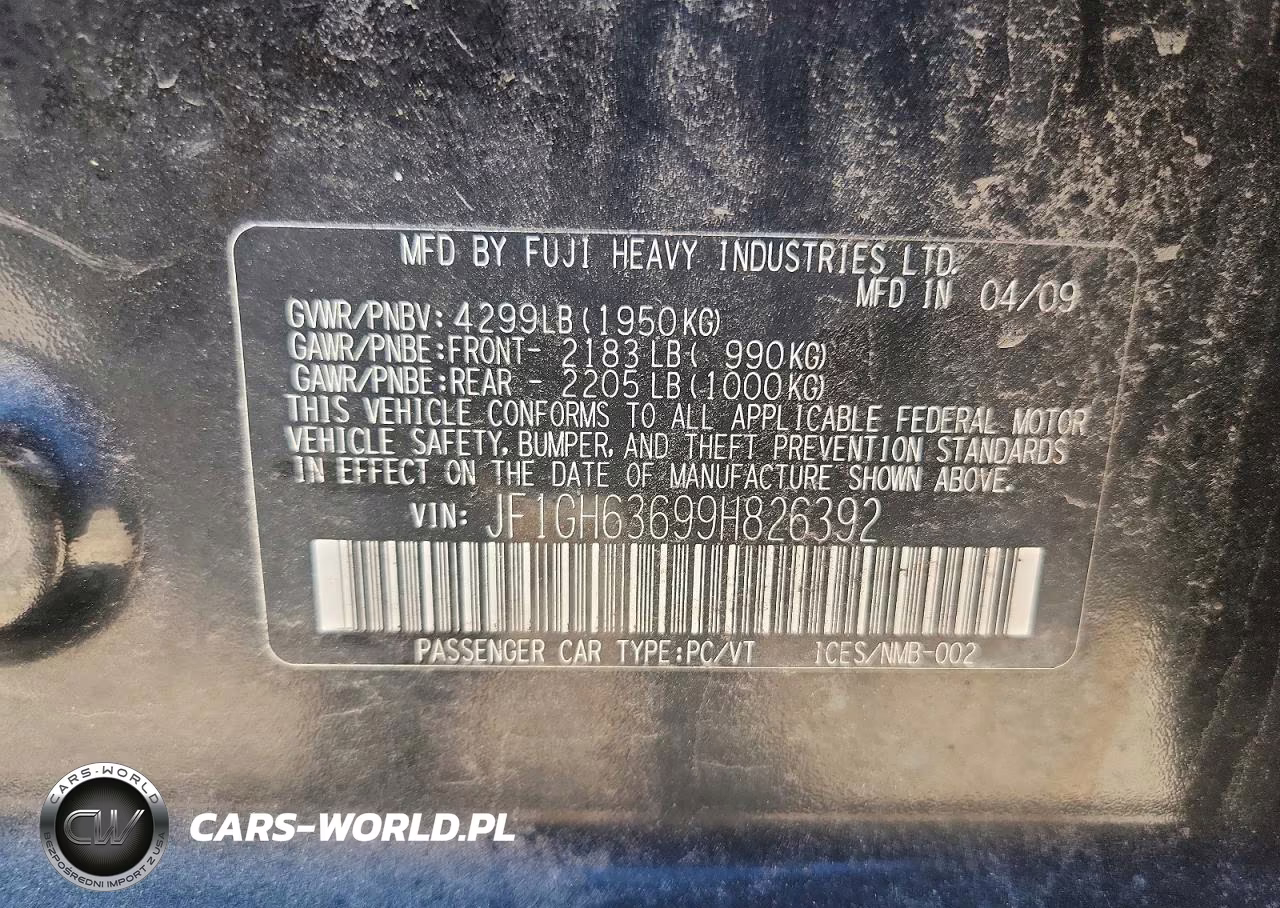 2009 Subaru Impreza Outback Sport VIN:JF1GH63699H826392 - 12