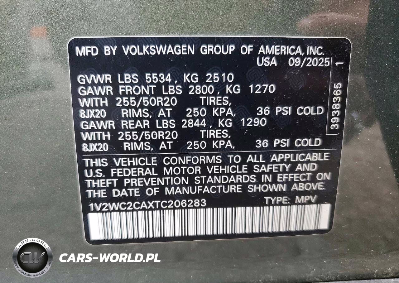 2026 Volkswagen Atlas Cross Sport Se VIN:1V2WC2CAXTC206283 - 12