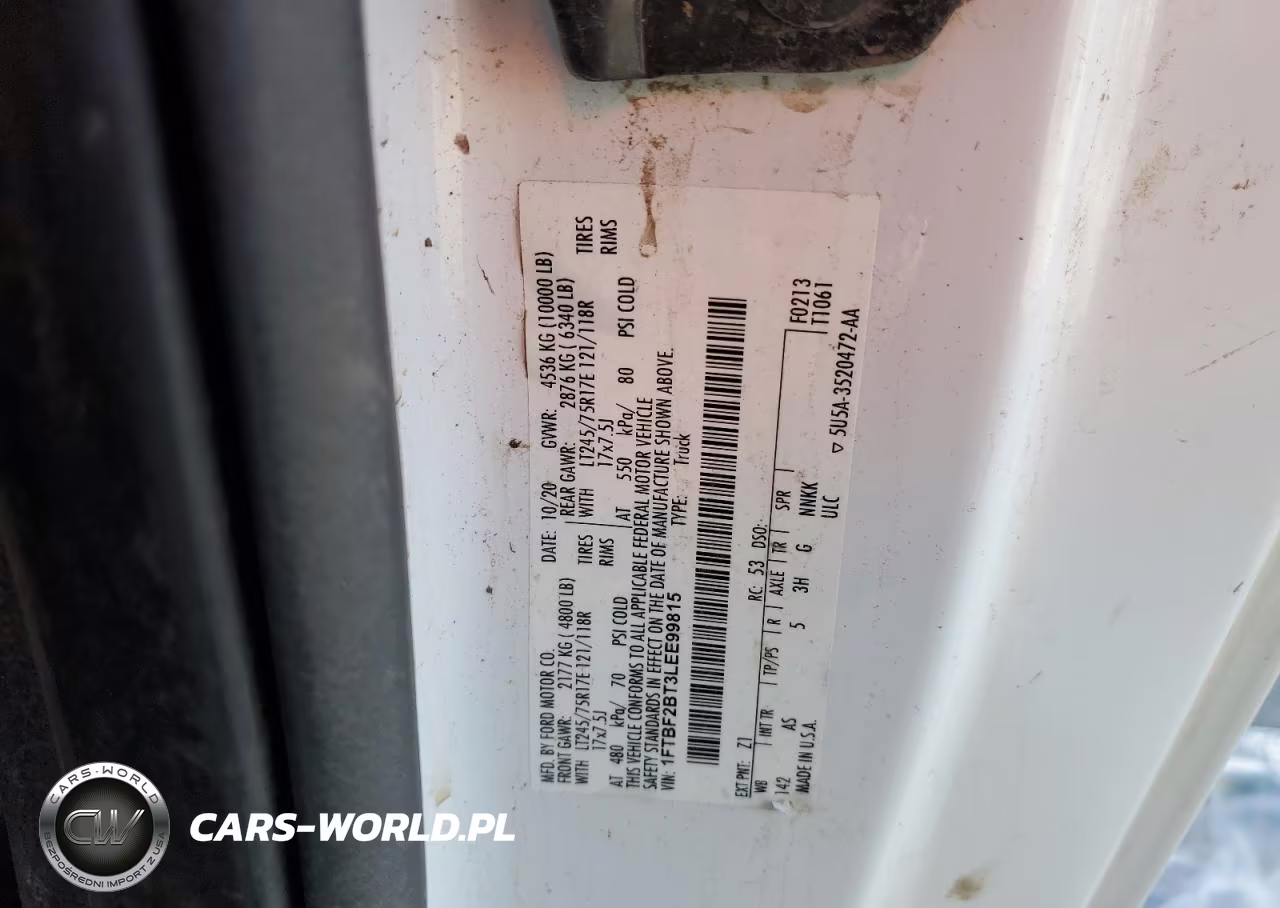 2020 Ford F250 Super Duty VIN:1FTBF2BT3LEE99815 - 12